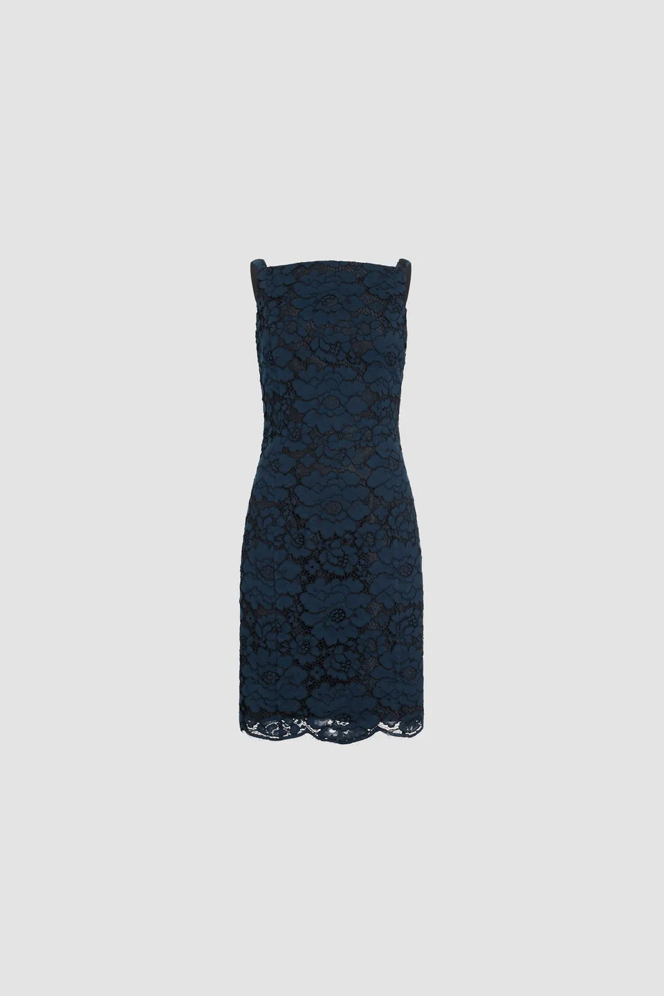 Patou P26DR2520247694N robe midi dentelle bleu marine
