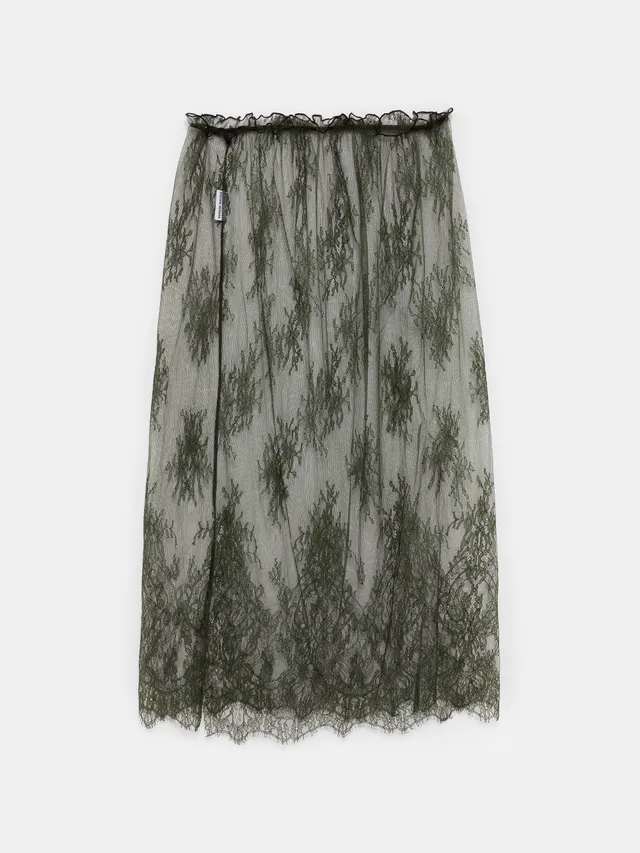 Ester Manas Skirts jupe dentelle Calais verte midi