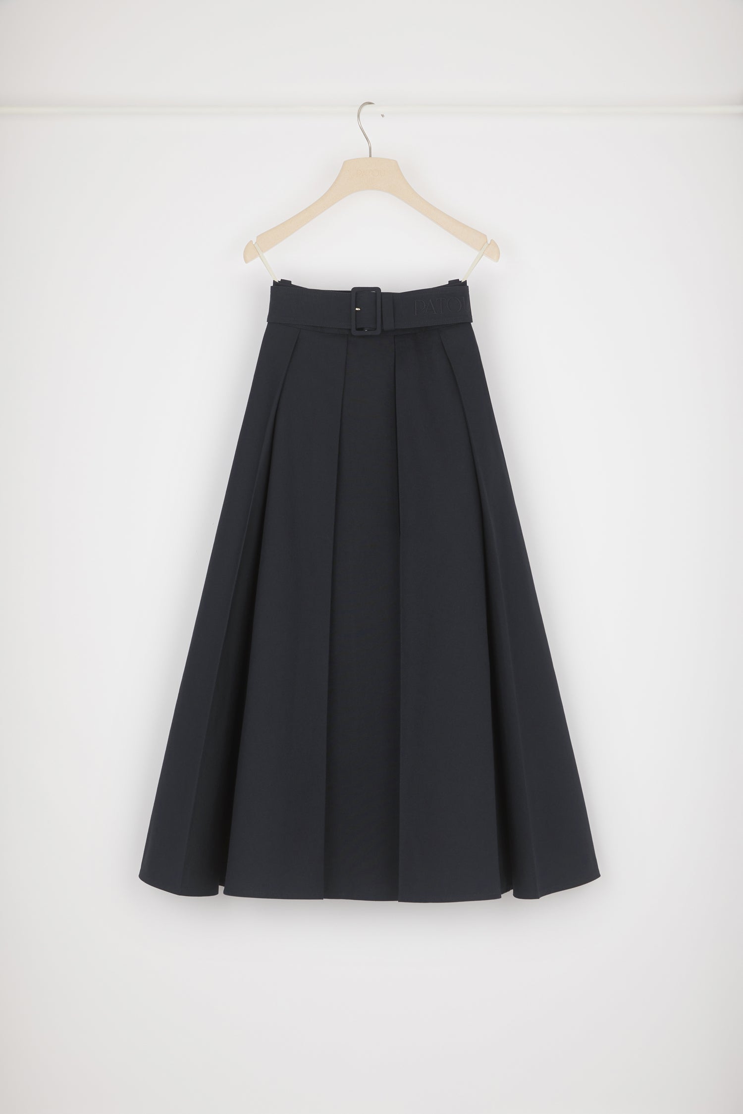 Patou SK033 jupe longue plissée coton bleu nuit