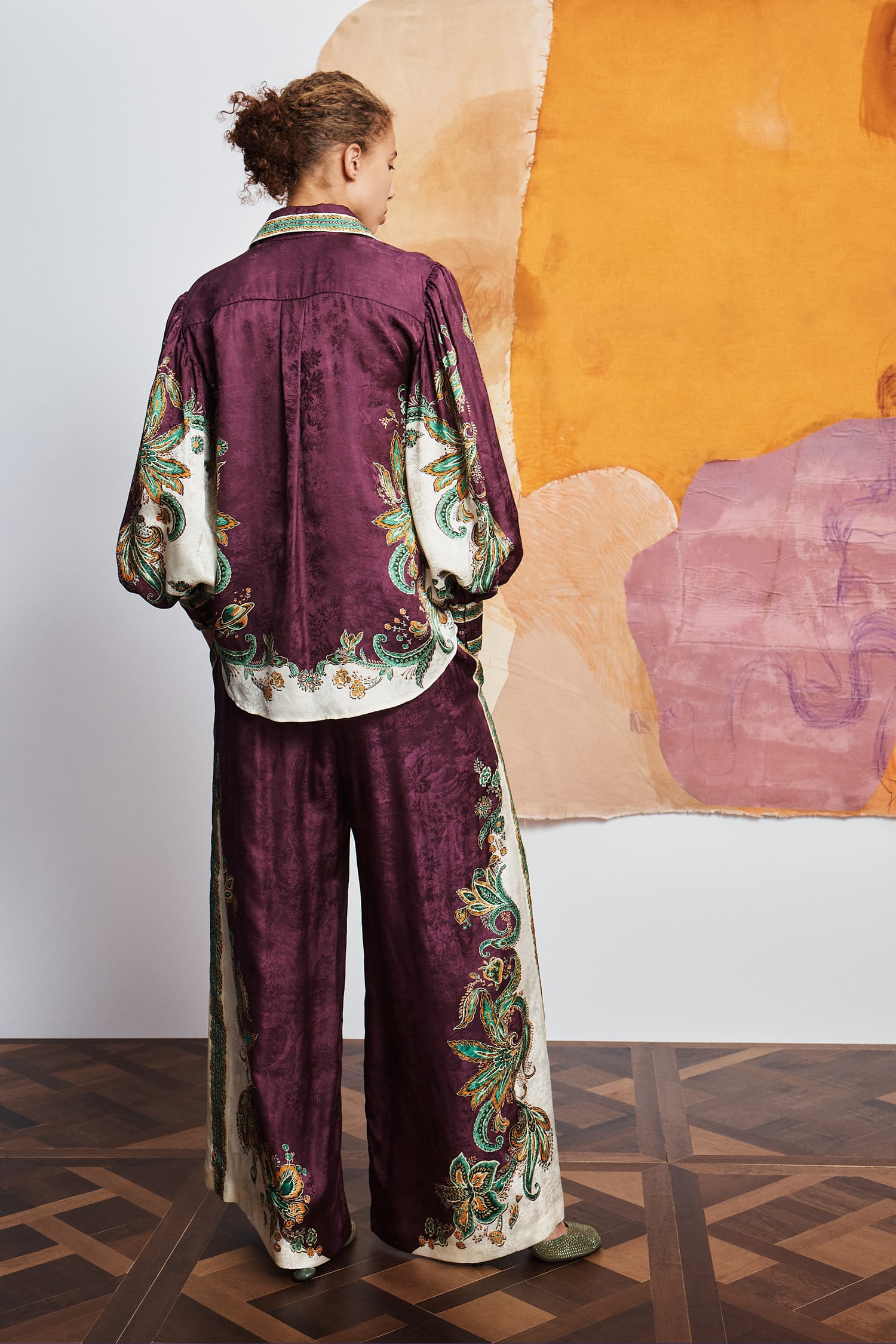 Alemäis Ruthie chemise jacquard viscose soie paisley