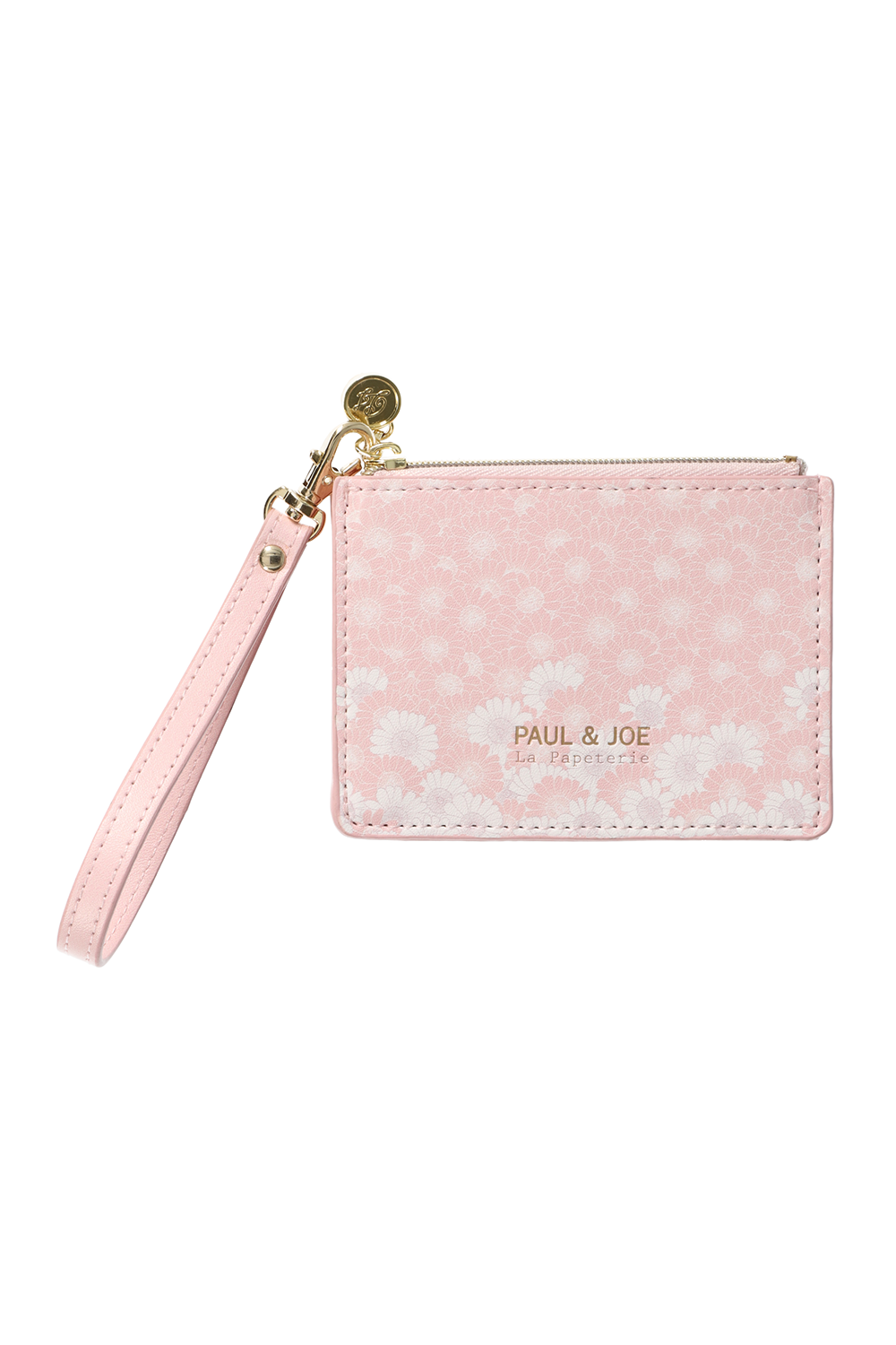 Paul & Joe porte-cartes fleuri rose simili cuir