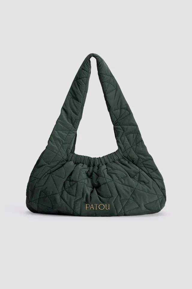 Patou Le Biscuit AC0550188754B sac vert nylon matelassé large