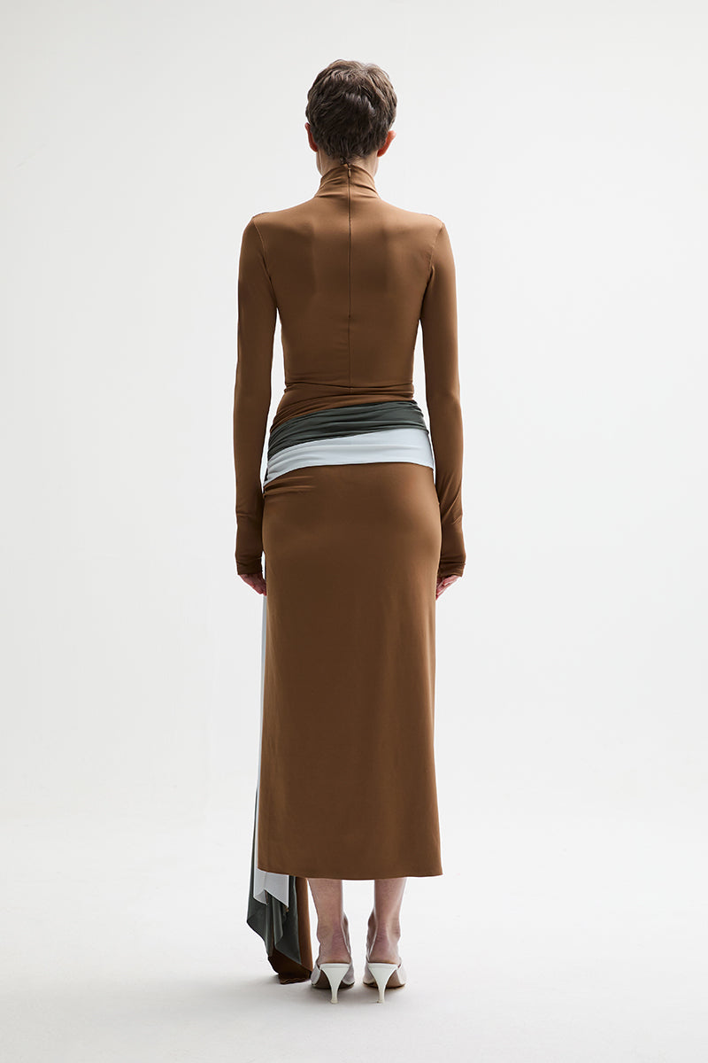 ATU Body Couture Starling jupe midi camel jersey S