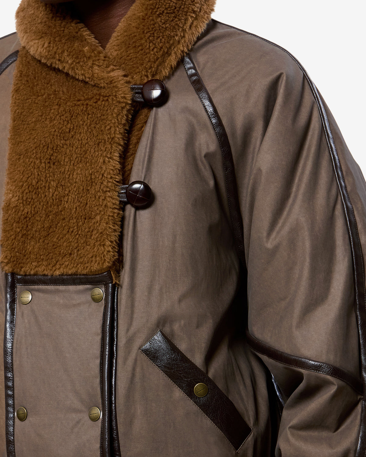 Isabel Marant Olinka veste parka marron coton ouatinée