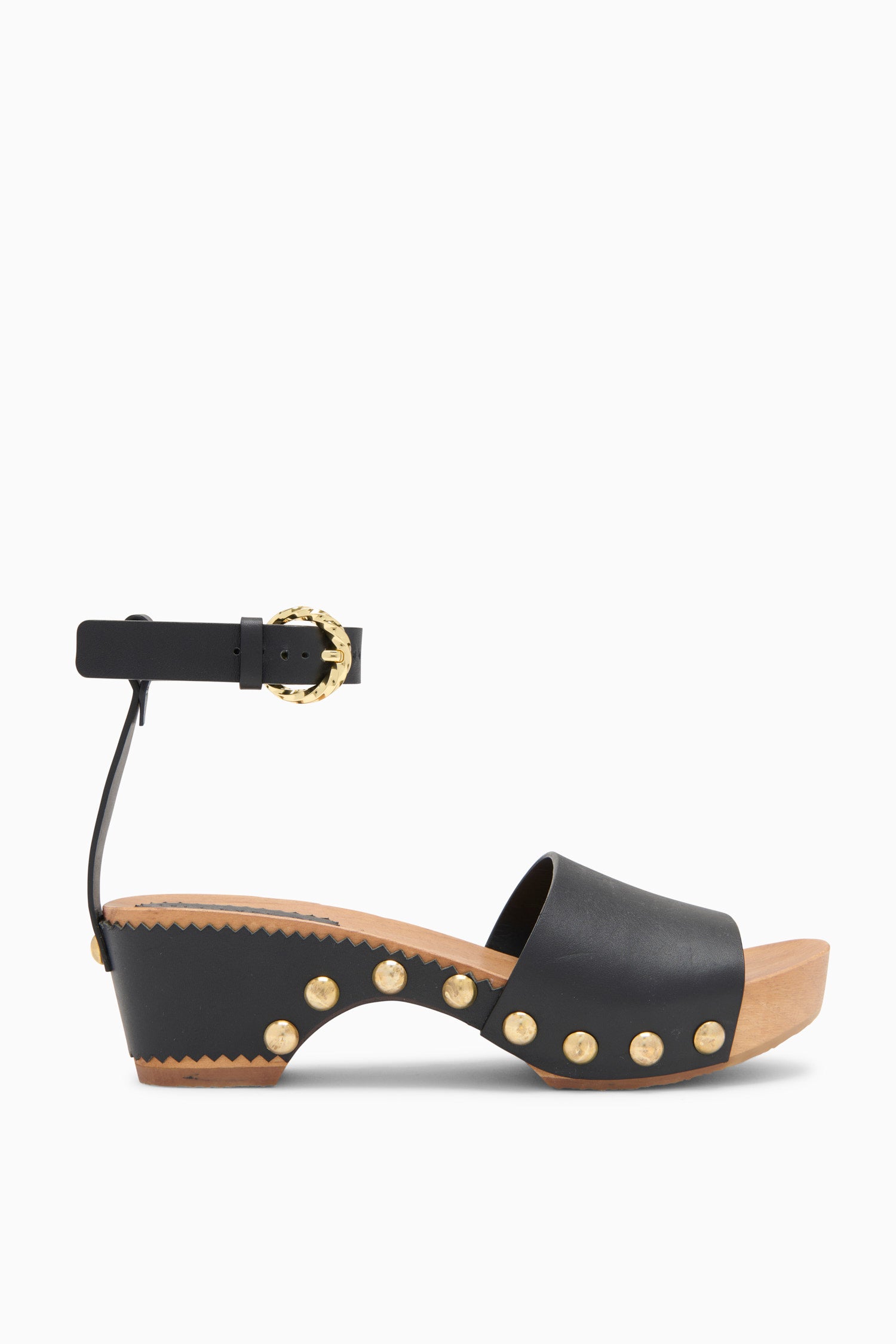 Ulla Johnson Esti Clog sabots noir cuir talon 60 mm