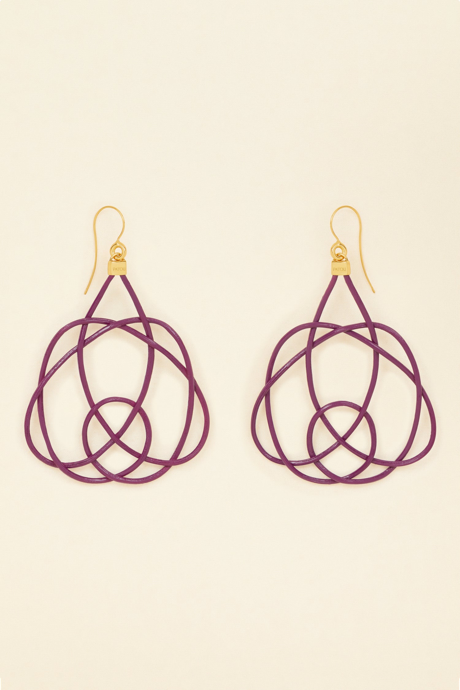 Patou Jewellery JW081 boucles osier violet Anemone
