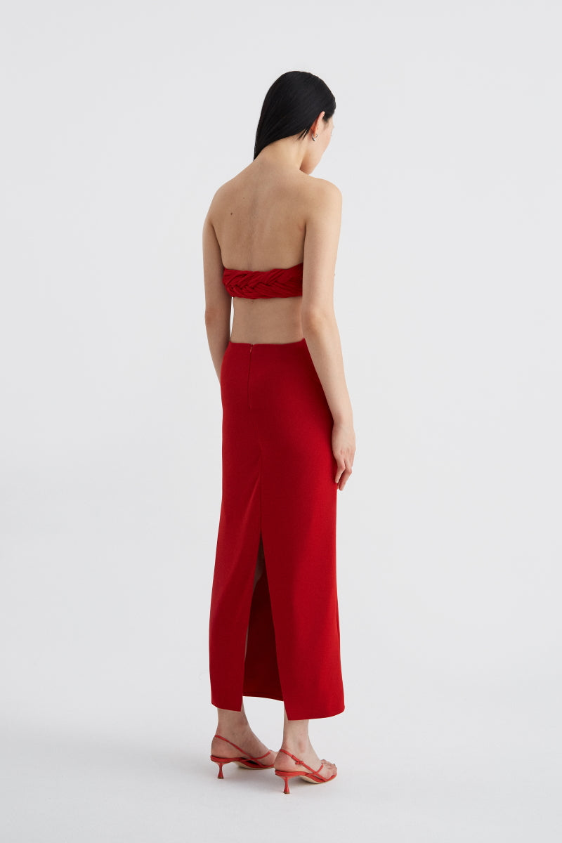 ATU Body Couture Sequins and Feathers Significant Skirt jupe rouge S