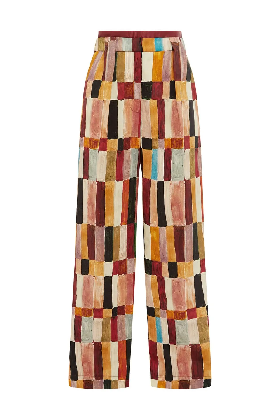 Alemais Marjorelle pantalon lin soie imprimé