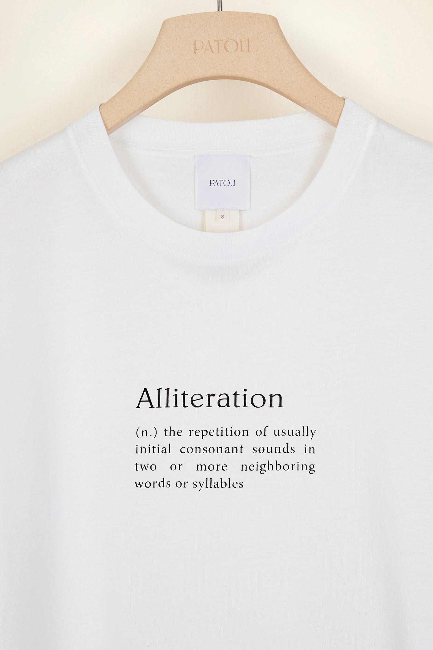Patou JE002 tee coton bio Alliteration White XS-XL