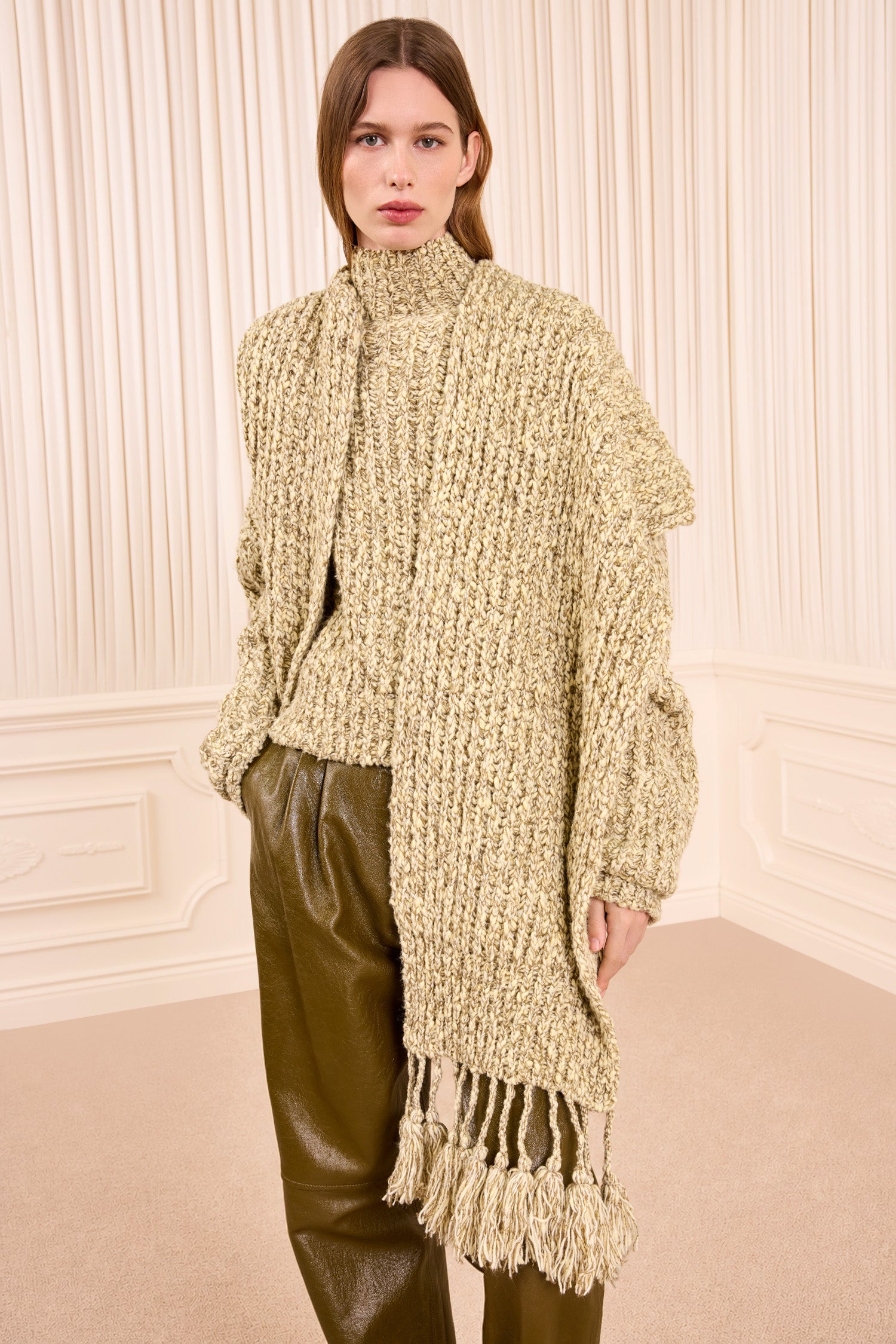 Ulla Johnson Maeve écharpe Alabaster laine à franges