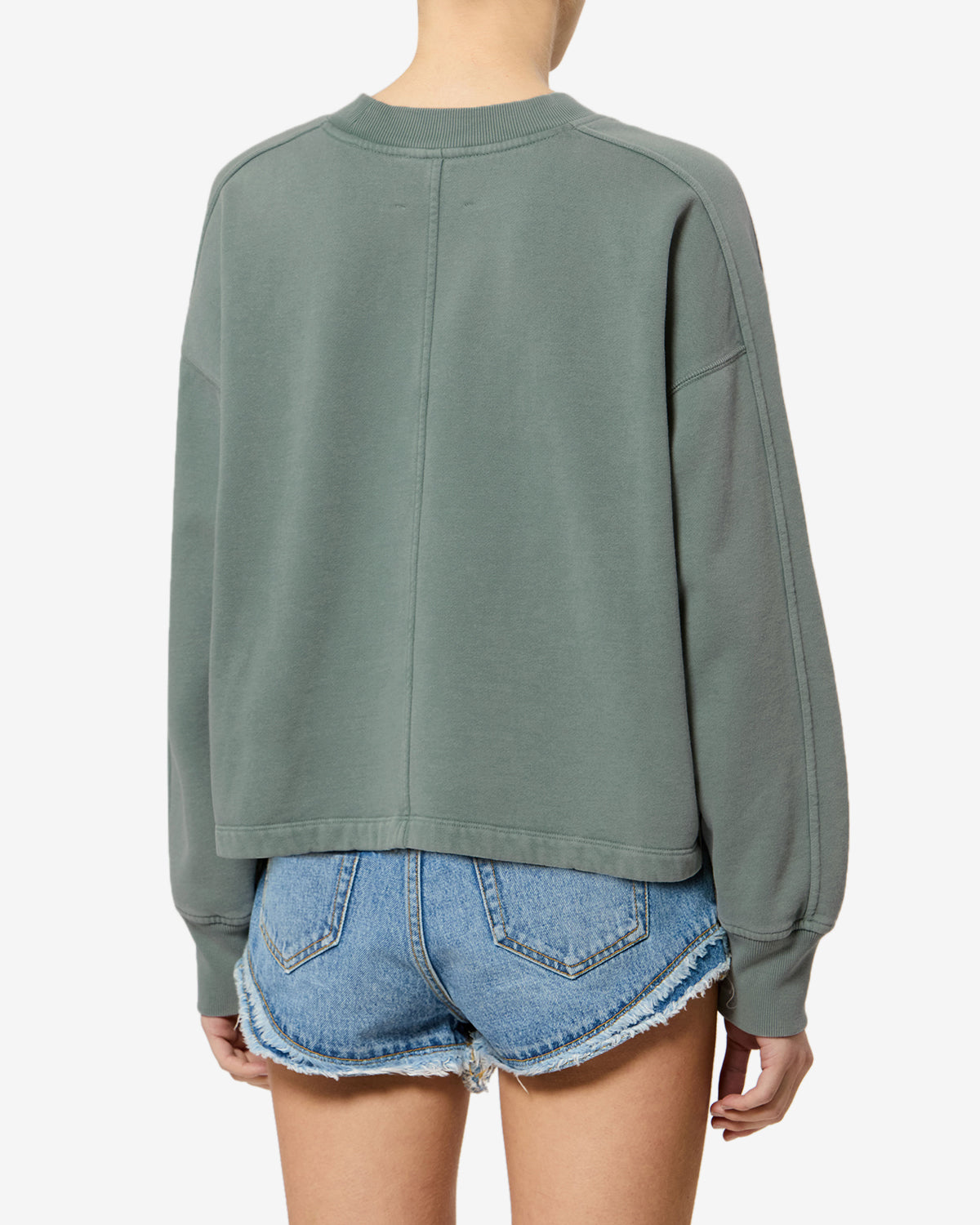 Isabel Marant Sunny sweat sauge molleton coton brodé
