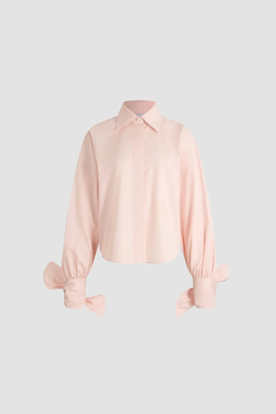 Patou Tied-sleeve H26BL064 blouse rose coton bio