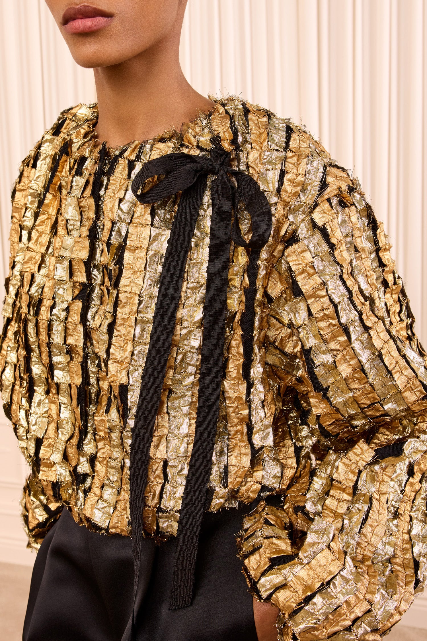 Ulla Johnson Eden veste lurex Gold damier oversize