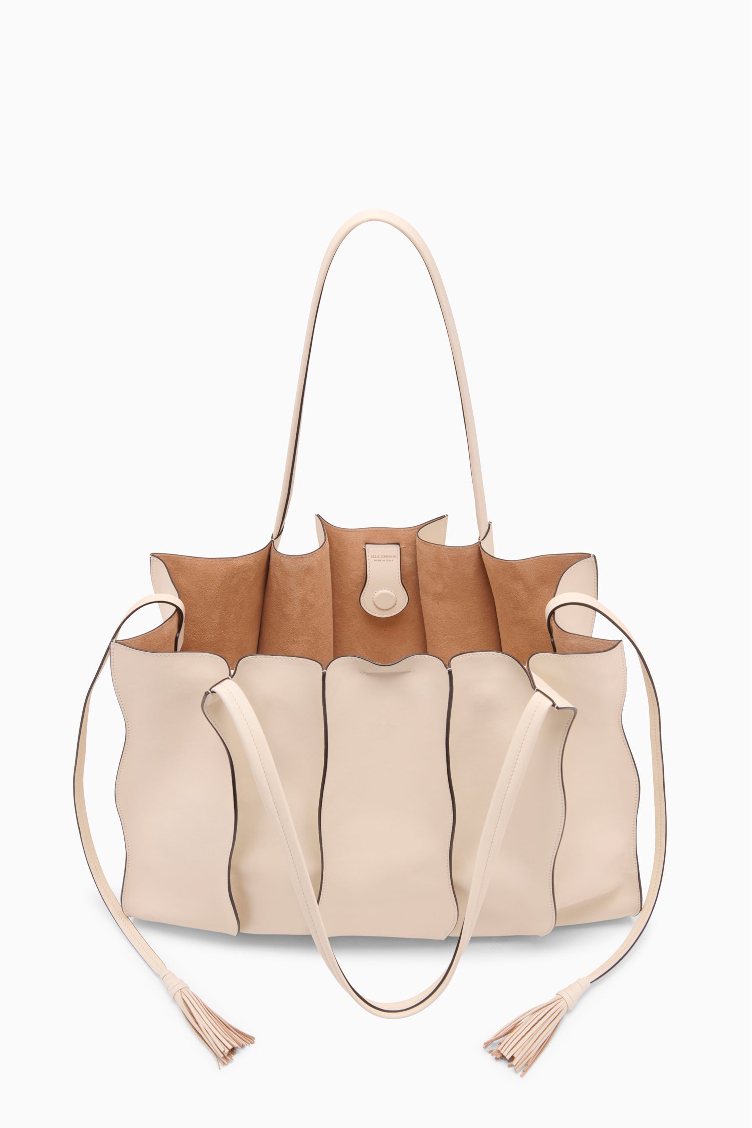 Ulla Johnson Adria Large Tote Cowrie cabas cuir blanc