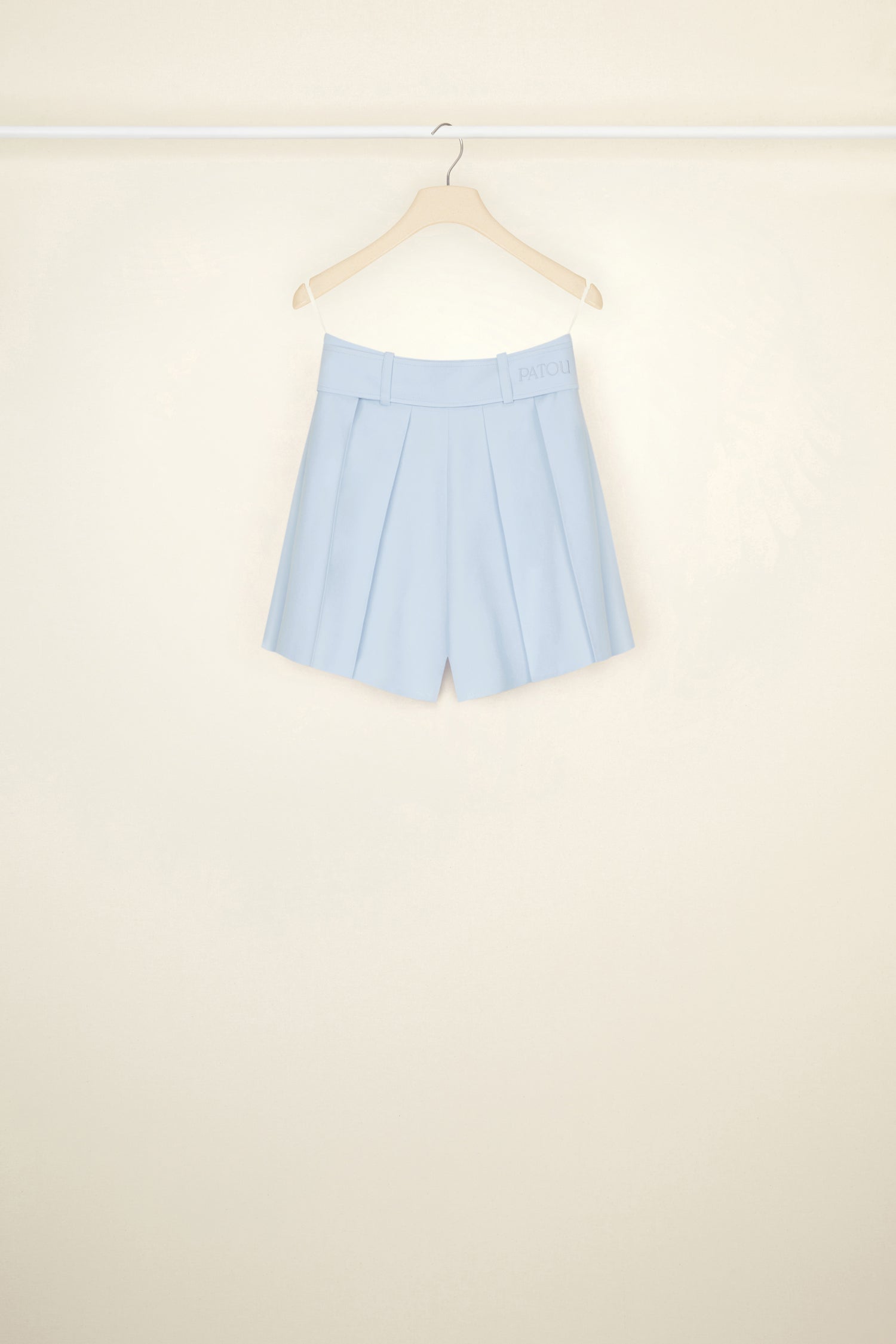 Patou TR018 short laine bleu ciel ceinture 34-44