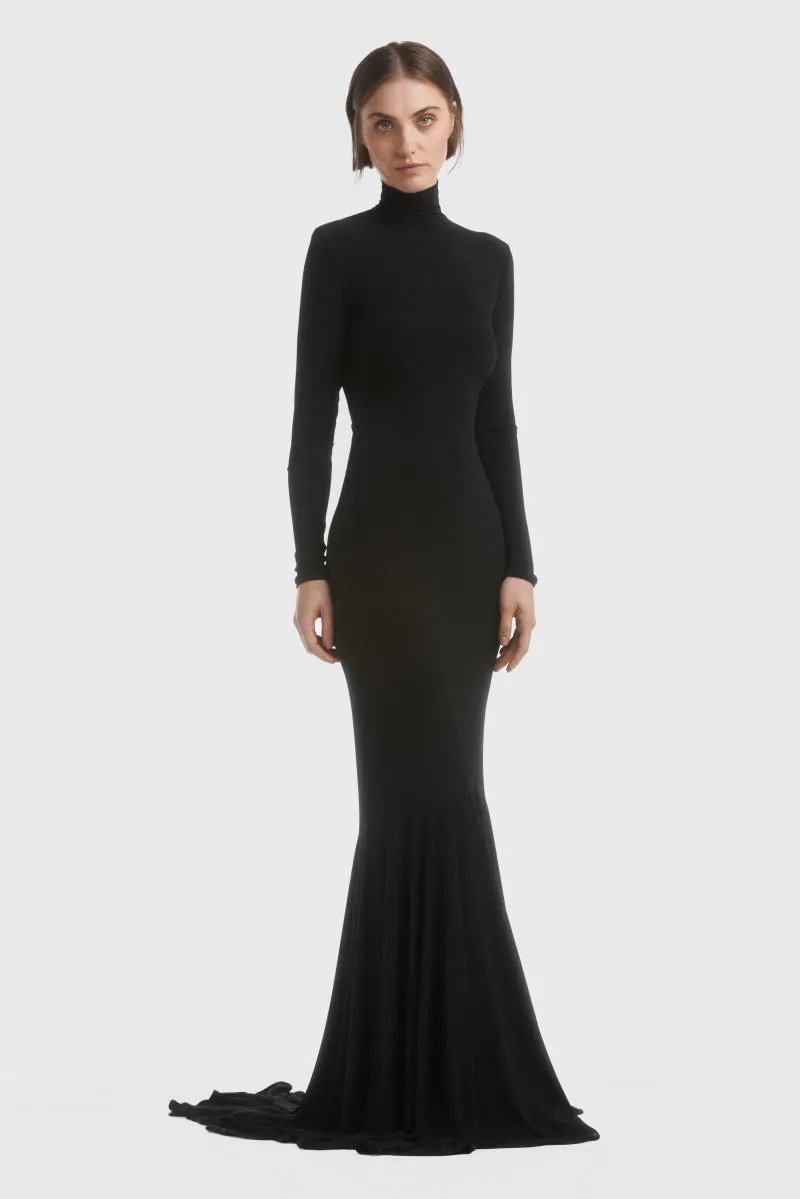ATU Body Couture robe maxi noire col montant taille S