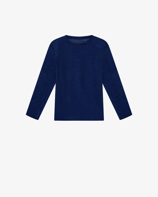 Isabel Marant Leighton TS0062HB t-shirt lin bleu rayé