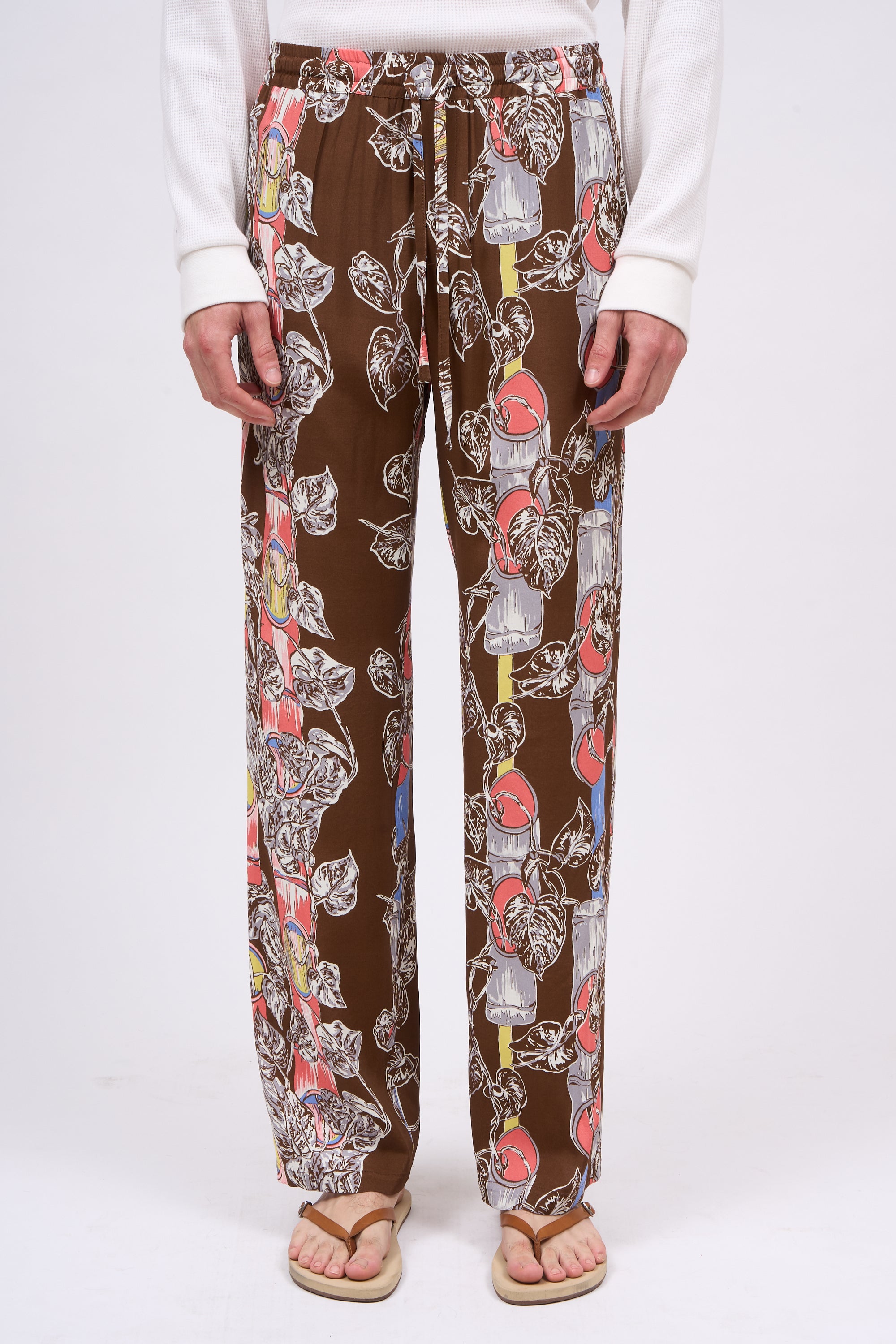 Paul & Joe Samy pantalon viscose imprimé marron