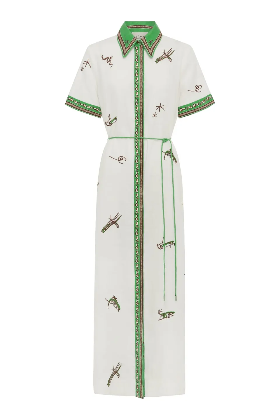 Alemaïs Wanda robe chemise brodée en lin européen