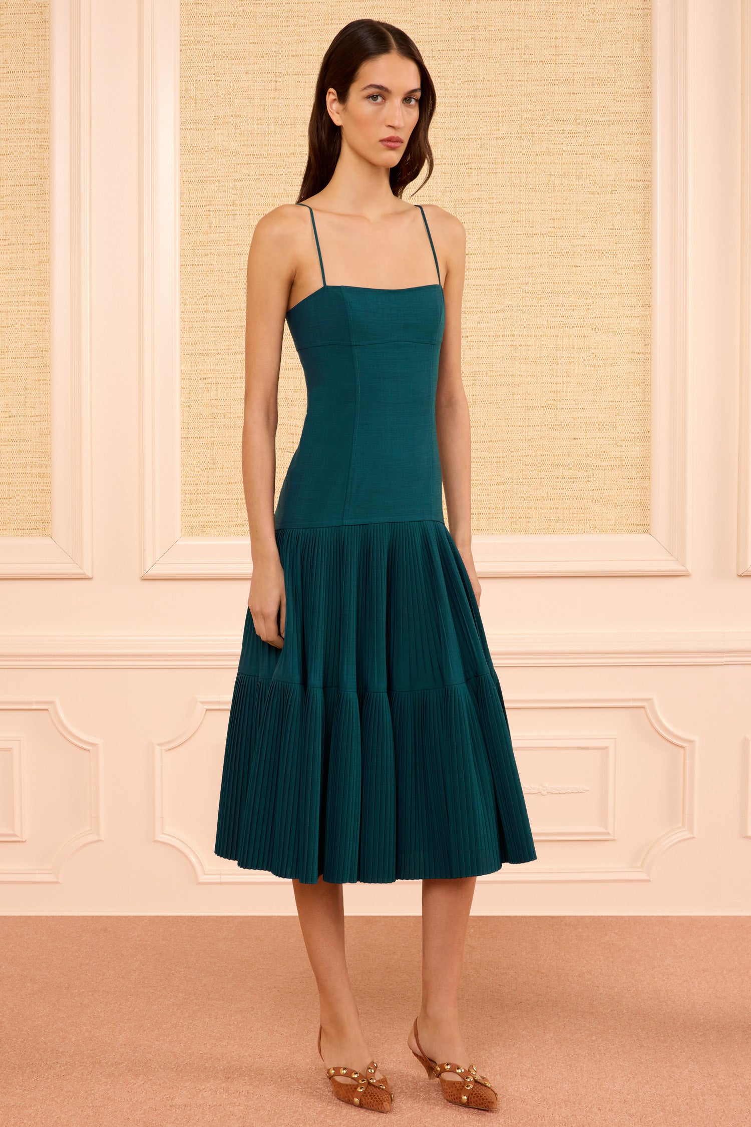 Ulla Johnson Matilda robe midi Verdite verte laine