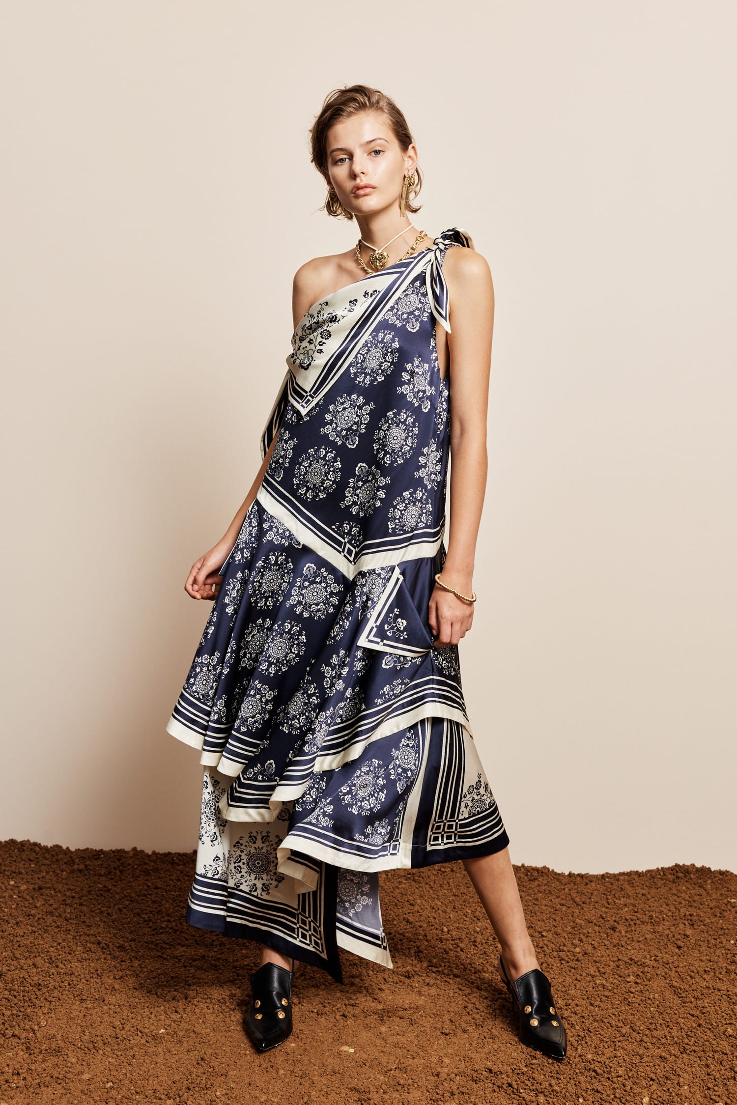 Alemäis Banderra Silk Scarf Dress robe midi soie taille 8