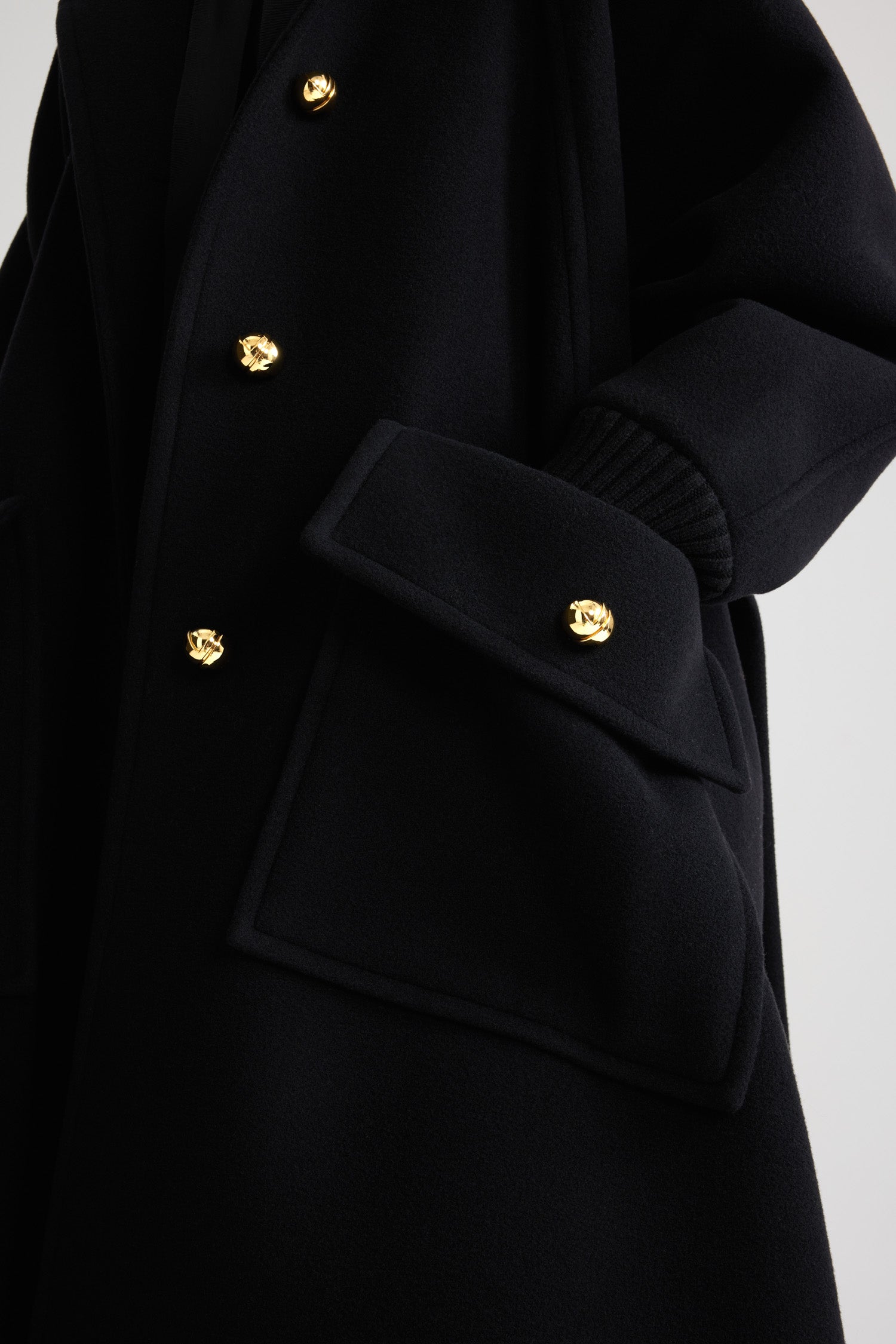 Patou Coats manteau CO022 noir laine cachemire oversize