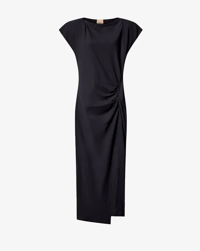 Isabel Marant Nadela RO0307FA robe noire jersey drapée