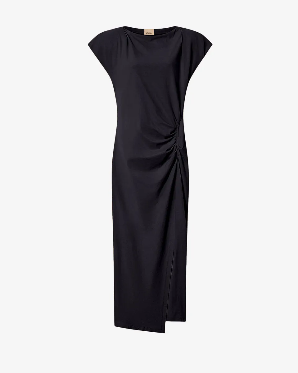 Isabel Marant Nadela RO0307FA robe noire jersey drapée