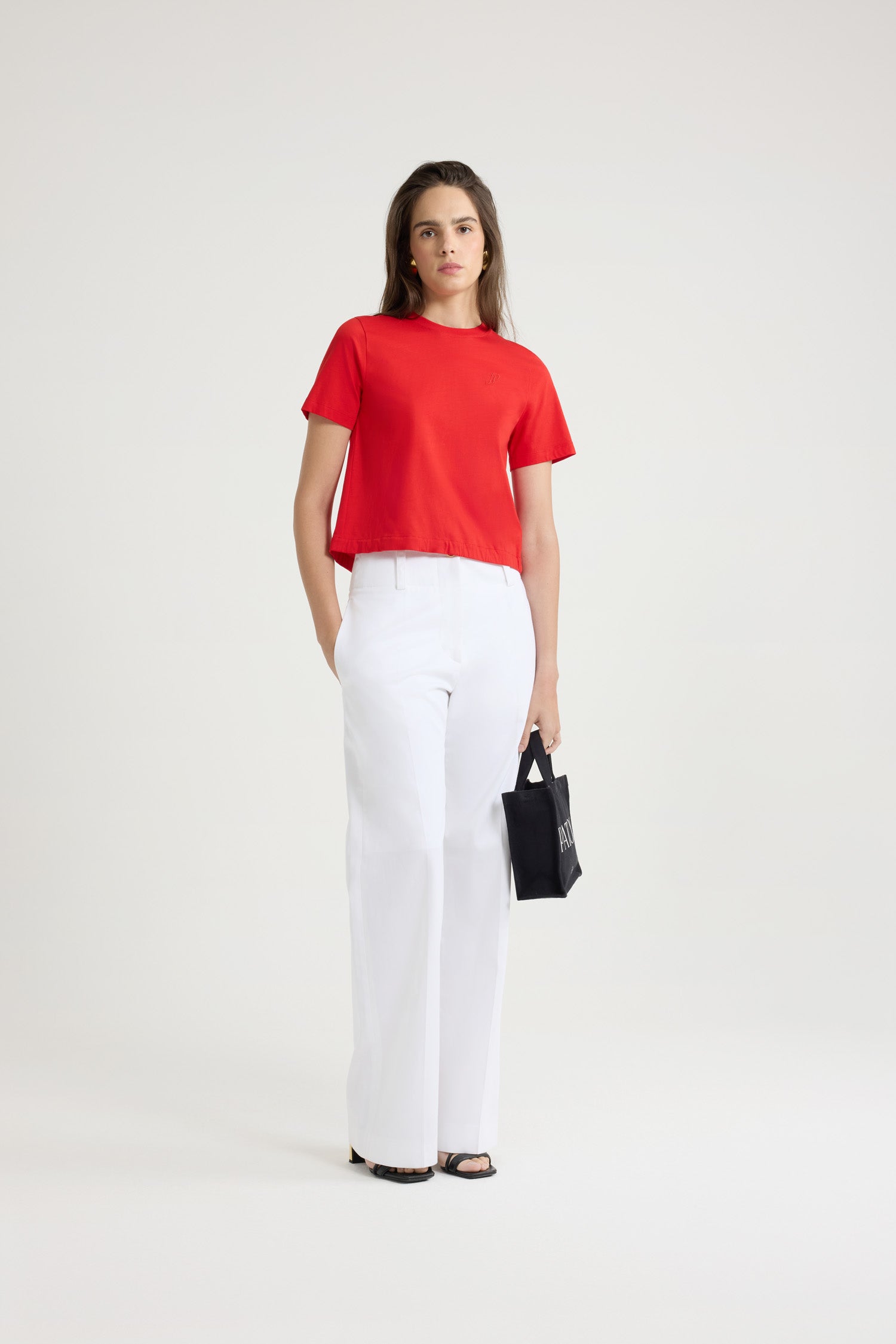 Patou JE150 t-shirt Lipstick Red coton bio dos ouvert