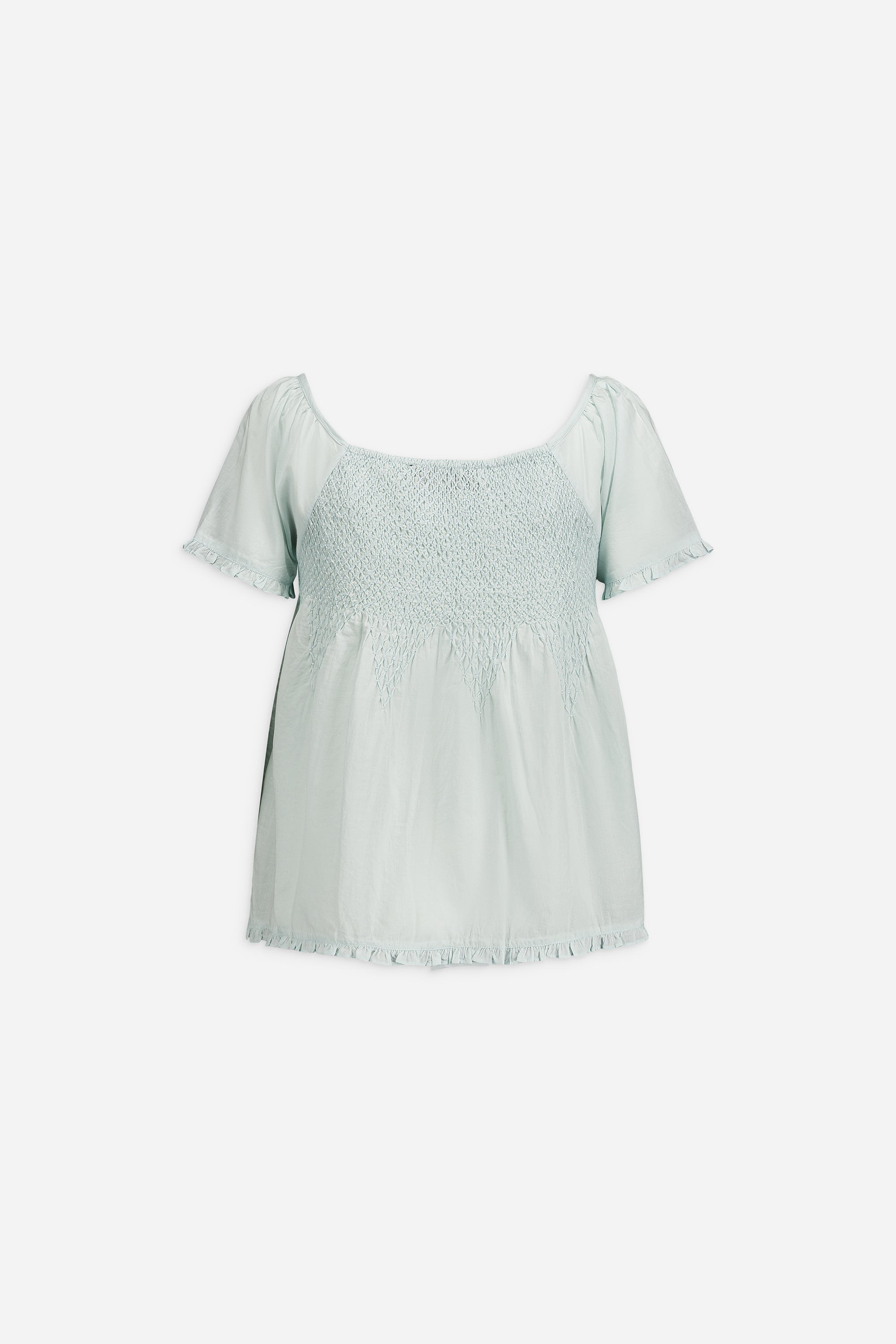 Paul & Joe Pinson top smocké voile coton baby blue