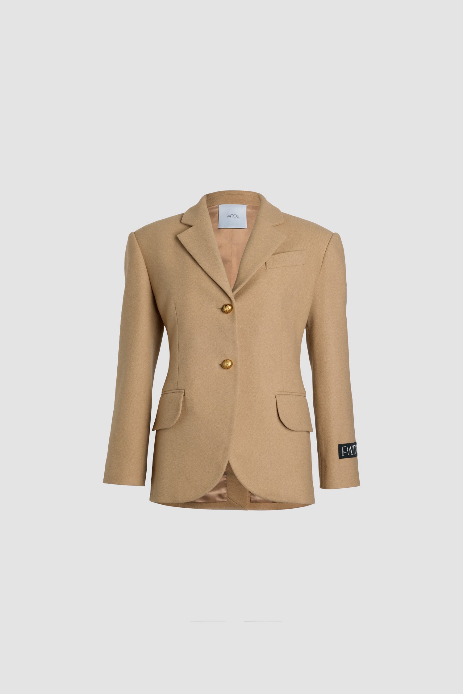 Patou JA038 veste ceinturée flanelle beige laine 34-44