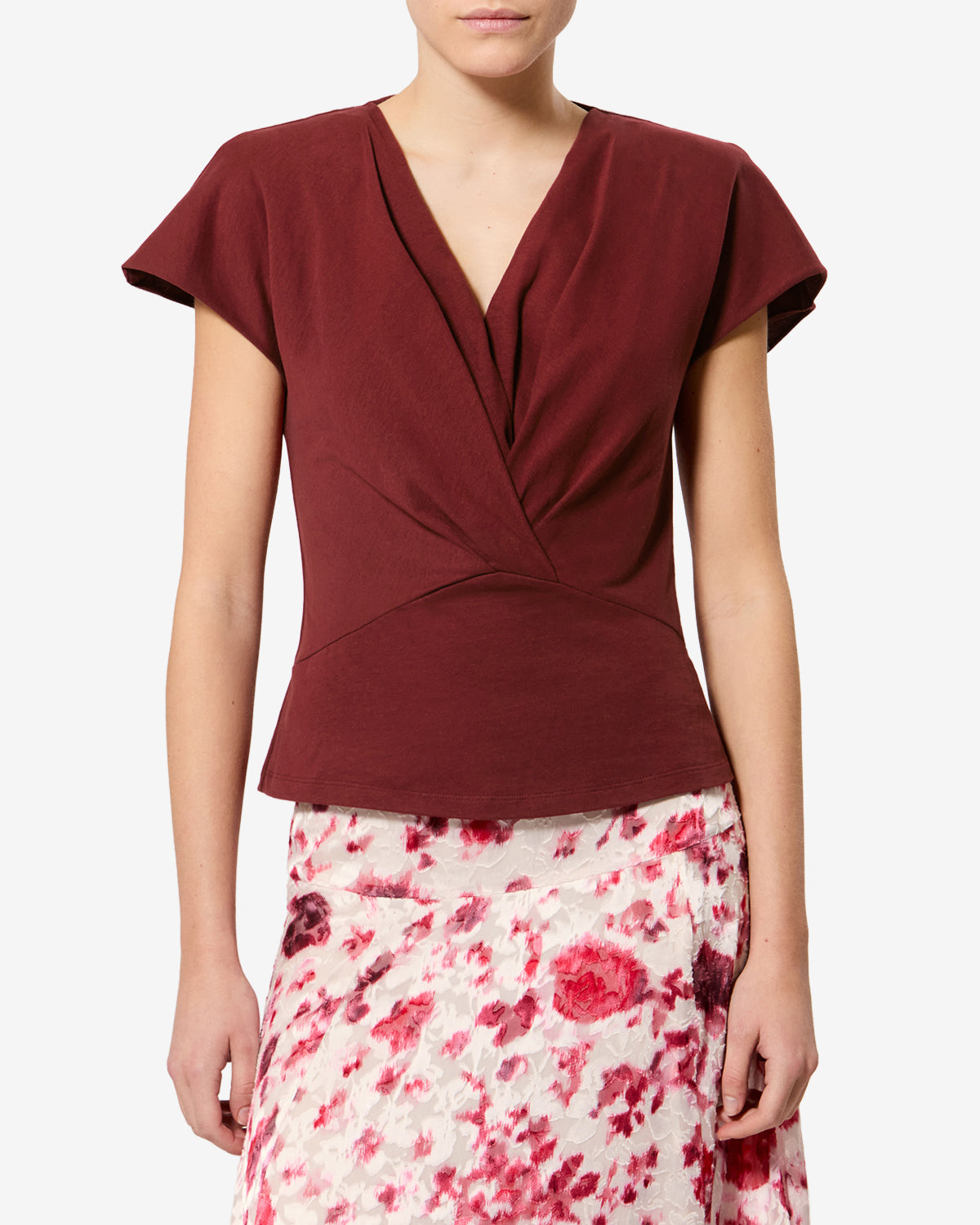 Isabel Marant Nadrine t-shirt bordeaux foncé