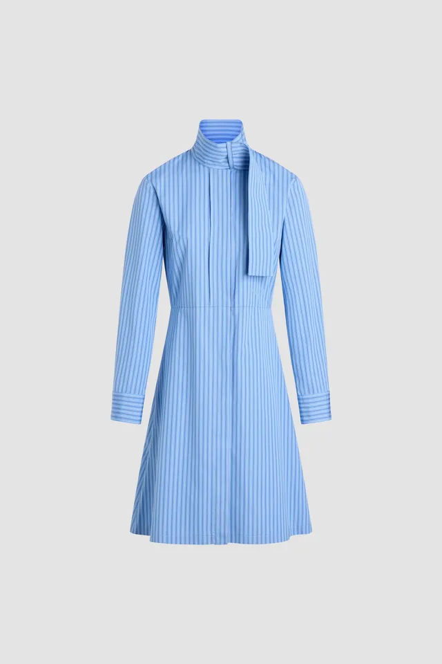Patou DR192 robe chemise bleue rayures coton bio