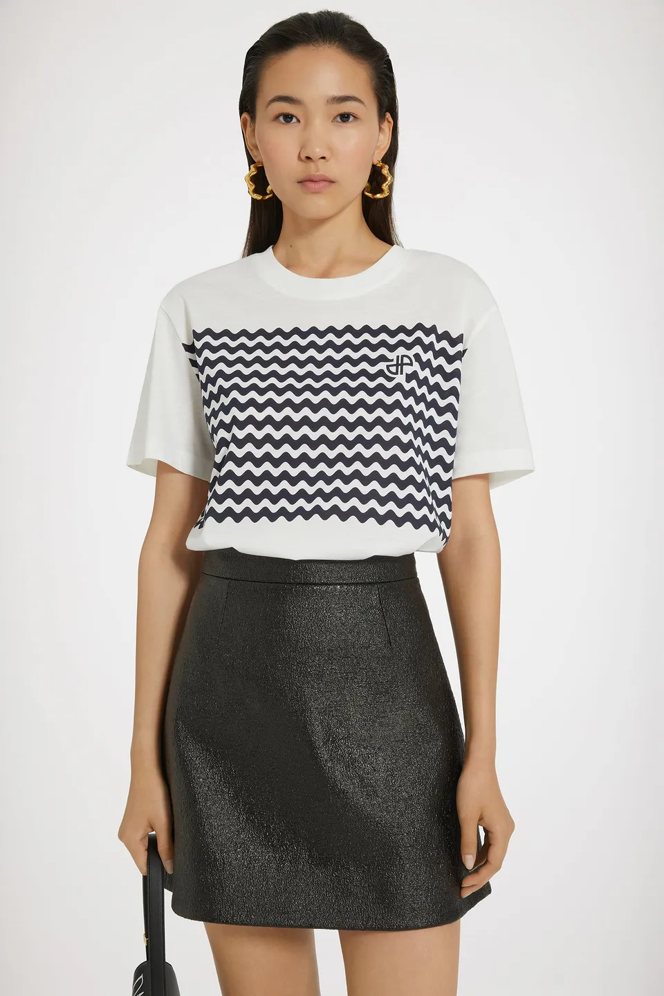 Patou Waves JE113 t-shirt coton bio bleu Diago