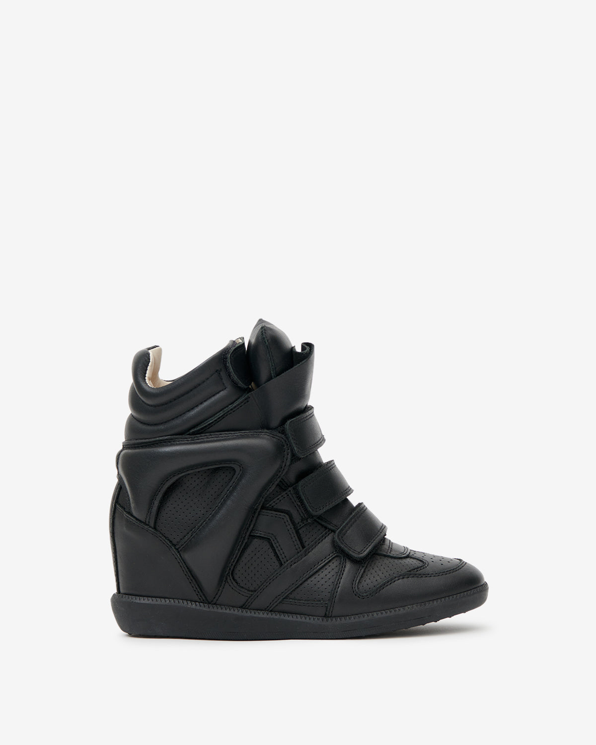 Isabel Marant Bekett baskets compensées noir cuir 5 cm