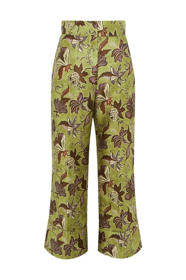 Alemais Citron pantalon tailleur satin polyester recyclé