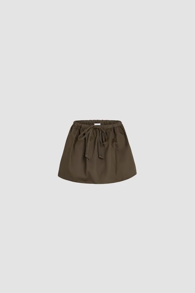 Patou P25SK081 mini jupe coton bio marron Java