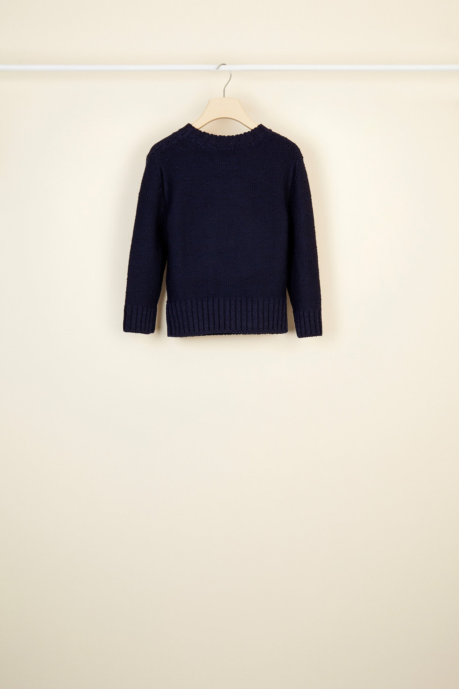 Patou KN005 Pull Navy Laine Motif Amour