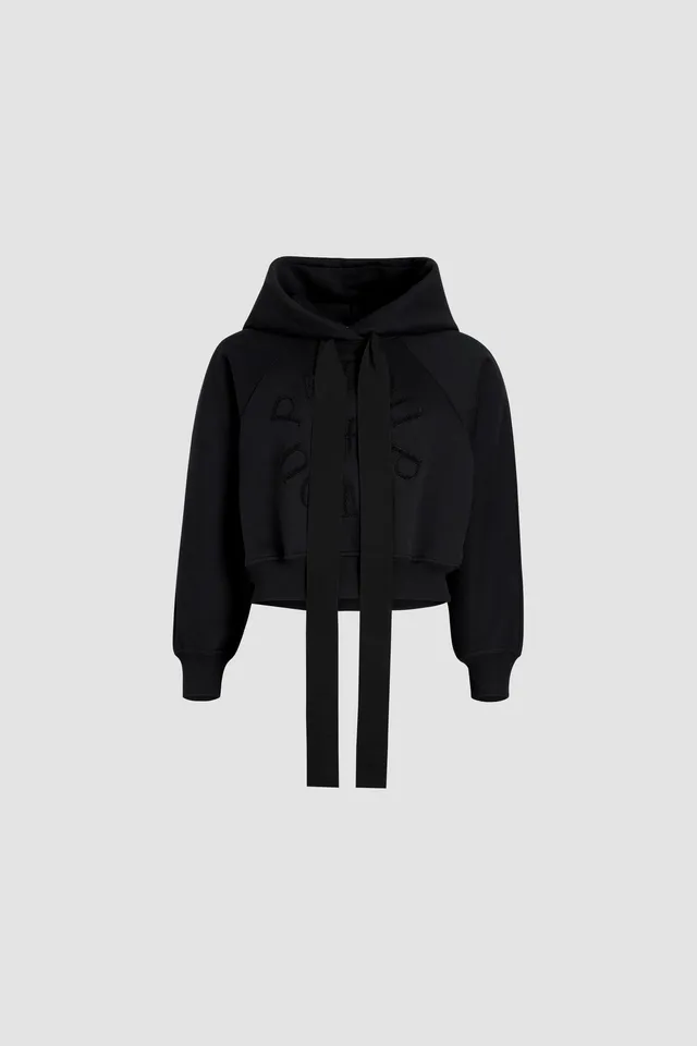 Patou H24JE069 hoodie sweat capuche noir coton bio