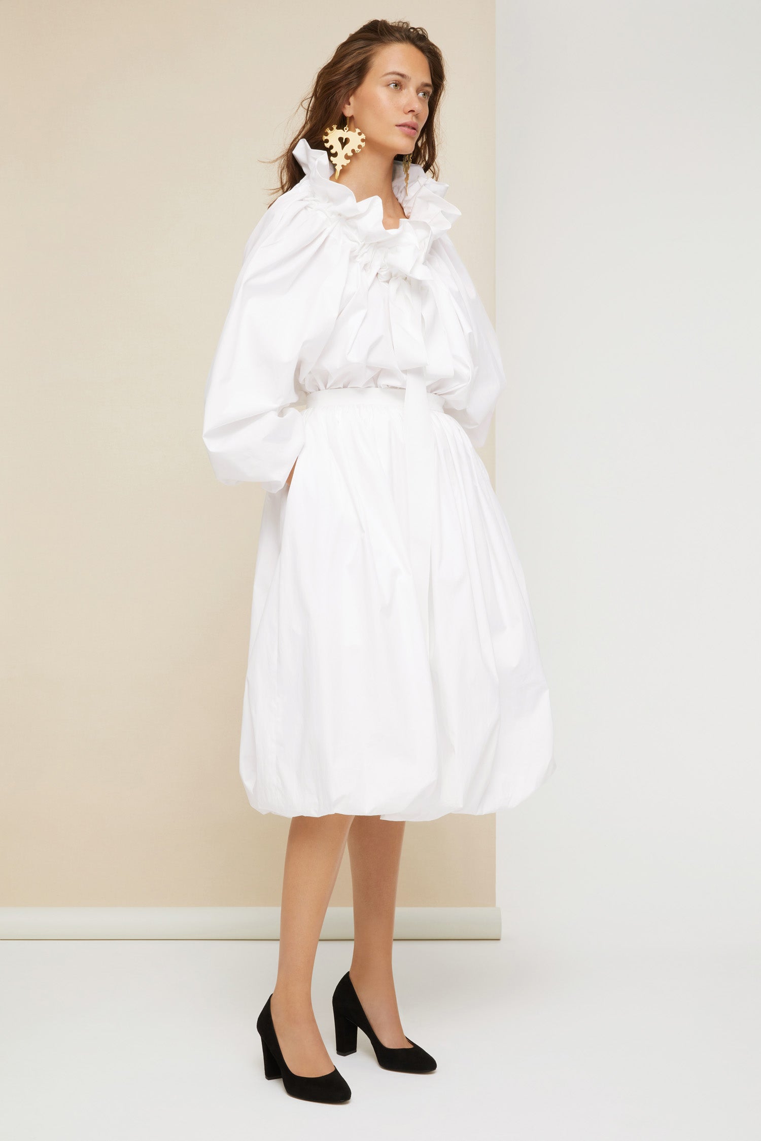 Patou SK019 jupe boule blanche coton bio