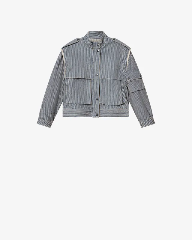 Isabel Marant Edany veste coton bleu-blanc