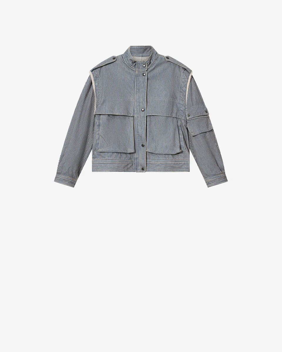 Isabel Marant Edany veste coton bleu-blanc