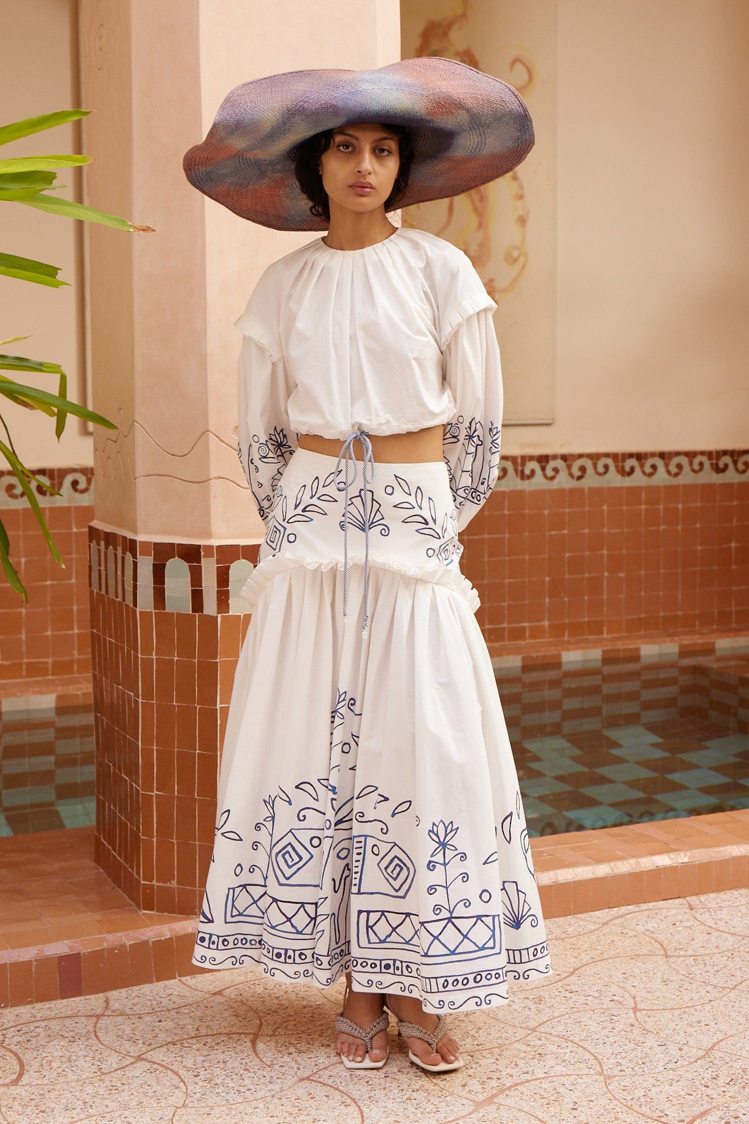 Alemaïs Leela jupe midi coton ajustée