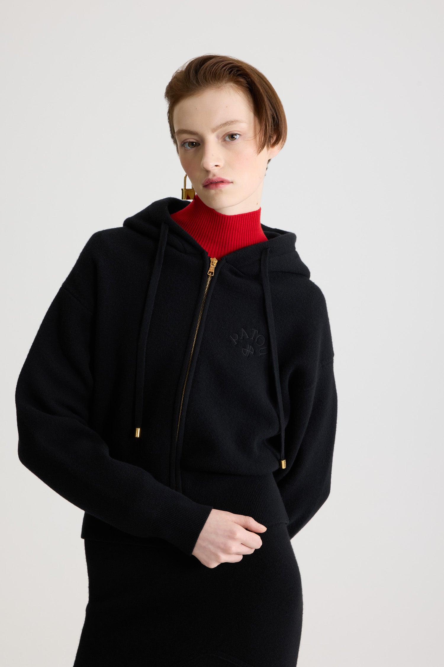 Patou KN295 hoodie laine cachemire noir taille M