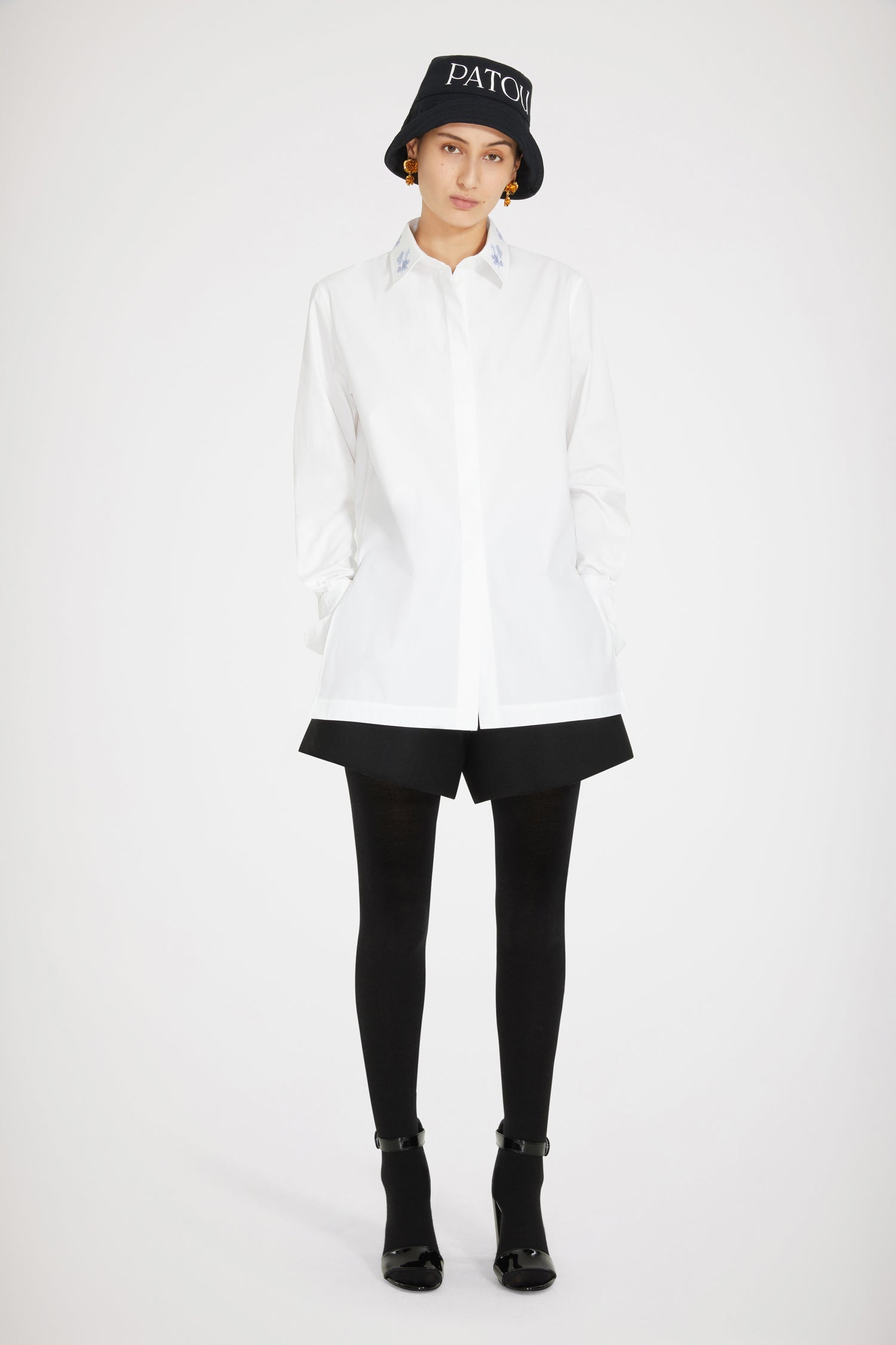 Patou H22BL019 chemise coton bio col brodé blanc 34-44