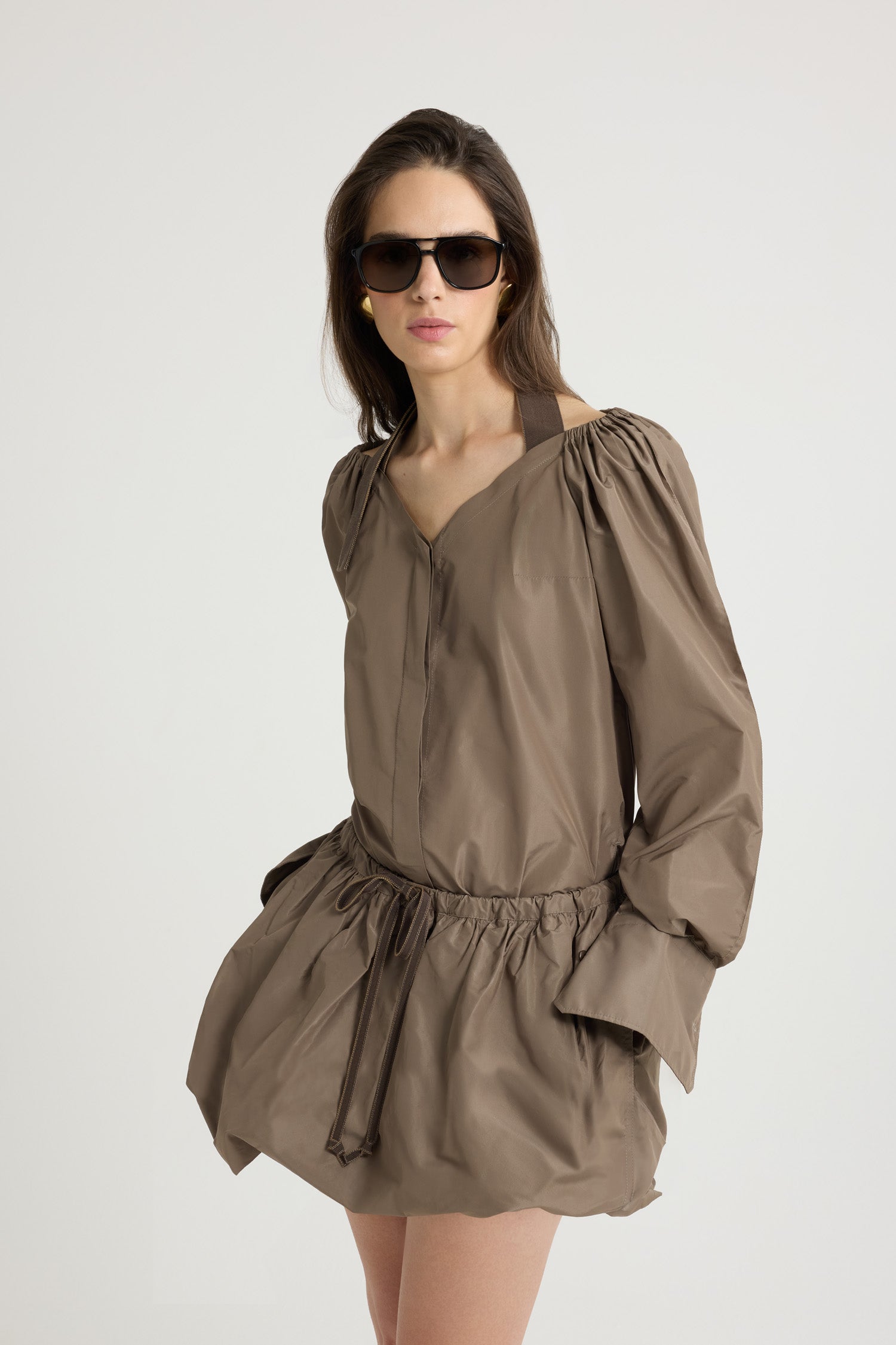 Patou BL0370011809B blouse faille mocha recyclée