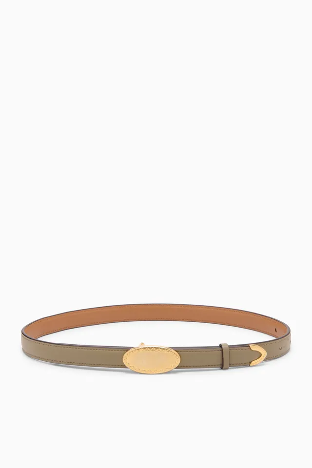 Ulla Johnson Plaque Belt ceinture Sage réversible cuir