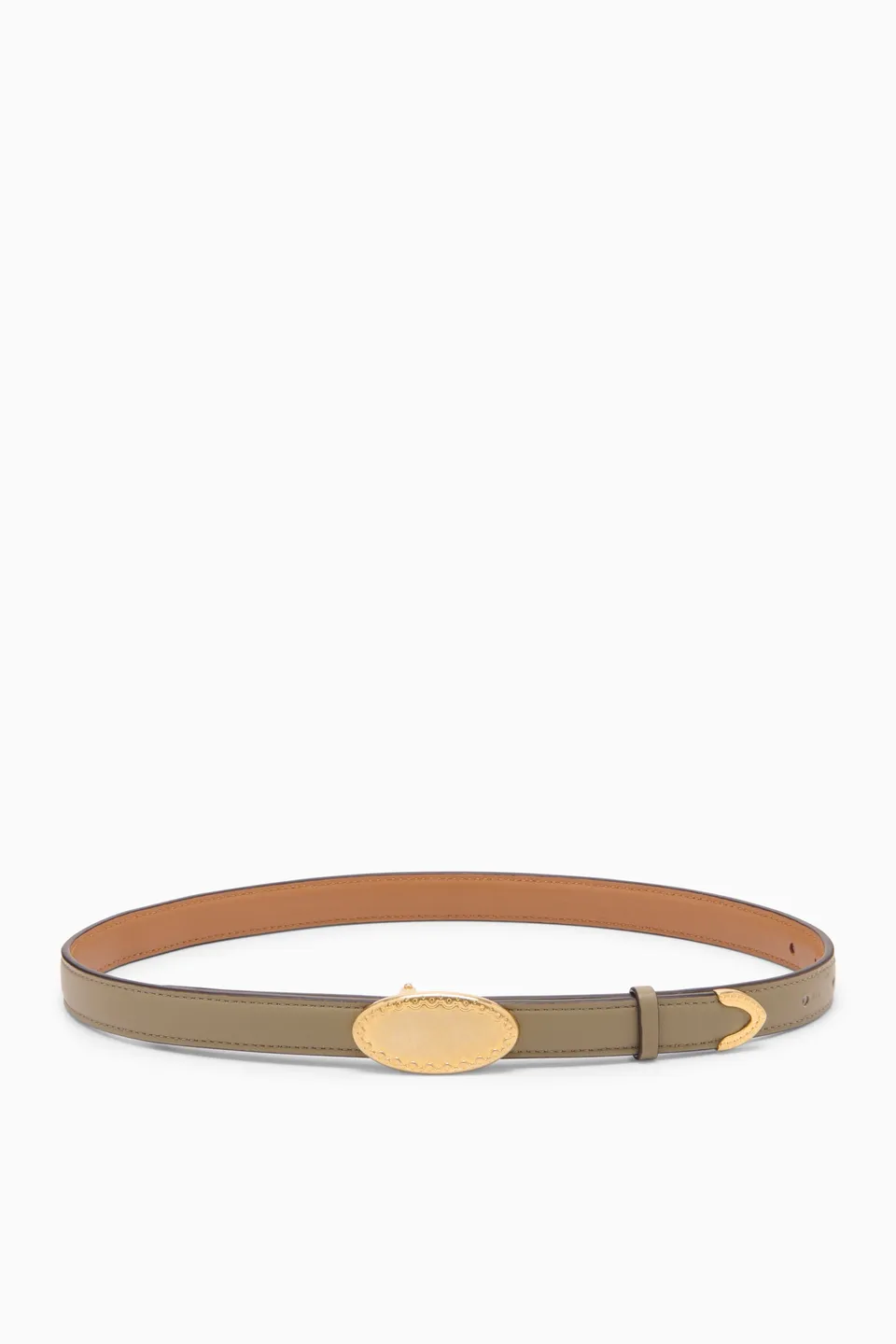 Ulla Johnson Plaque Belt ceinture Sage réversible cuir