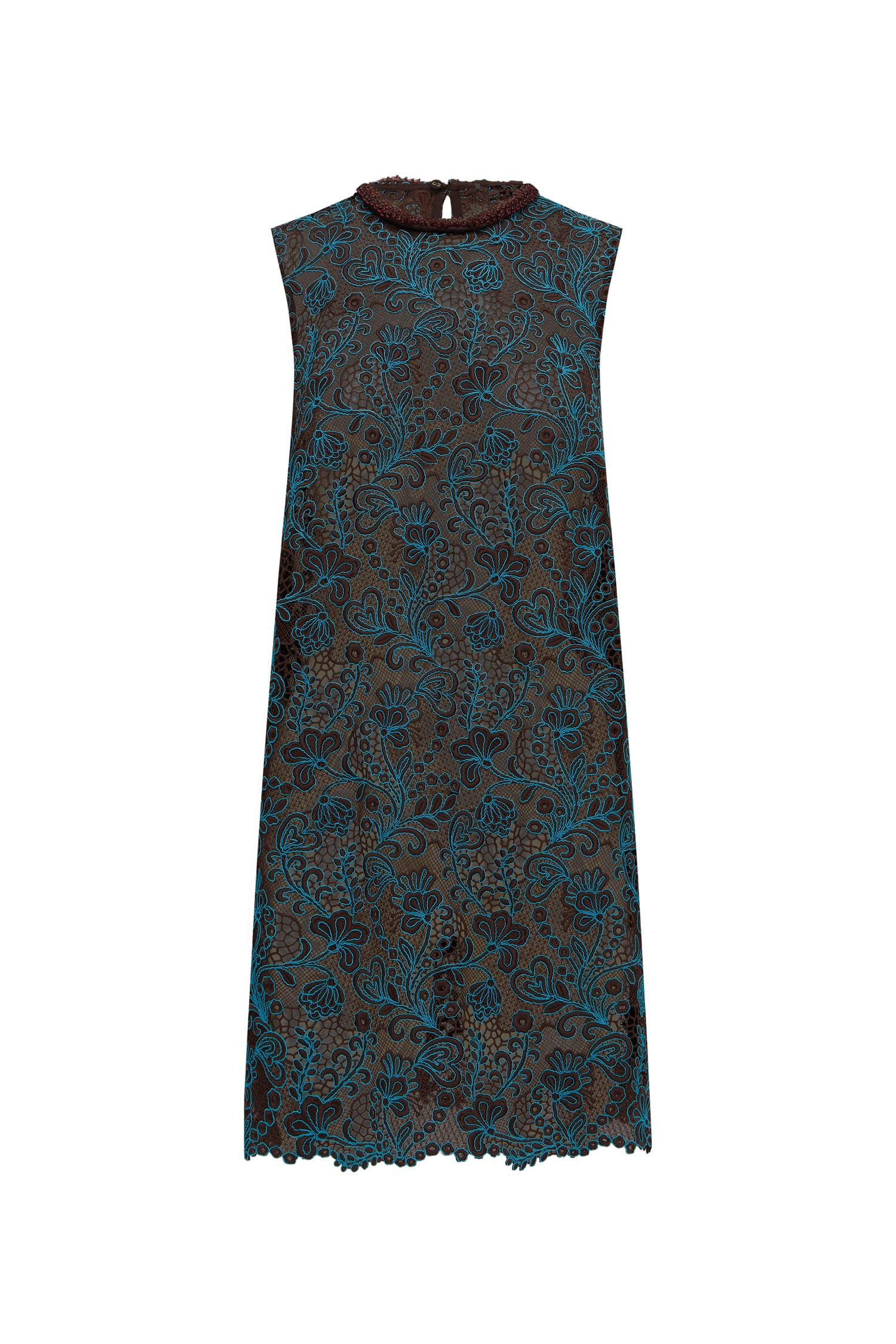 Alemais Francine Mini Dress robe dentelle perlée sans manches