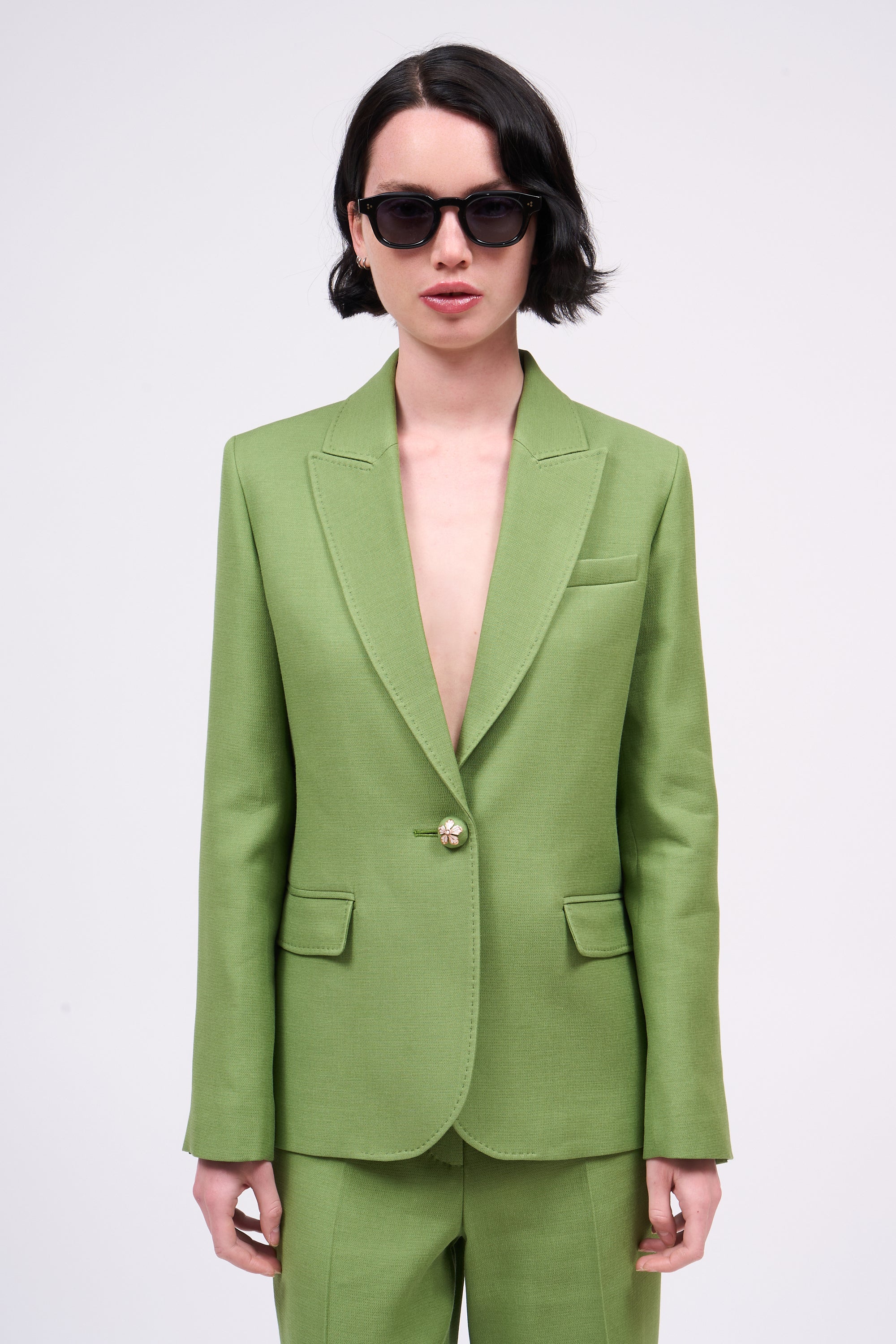 Paul & Joe Zaza veste tailleur laine soie vert